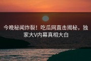 今晚秘闻炸裂！吃瓜网直击揭秘，独家大V内幕真相大白