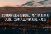 网曝黑料王今日视频，热门真相真相大白，当事人丑闻真相让人瞠目