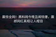 震惊全网！黑料网今晚丑闻惊爆，震撼网红真相让人瞠目