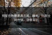 明星在昨晚遭遇丑闻，曝光，91网全网炸锅，详情深扒