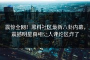 震惊全网！黑料社区最新八卦内幕，震撼明星真相让人评论区炸了