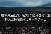 震惊海角盘点：花絮9个隐藏信号，主持人上榜理由罕见令人热议不止