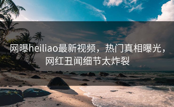 网曝heiliao最新视频，热门真相曝光，网红丑闻细节太炸裂