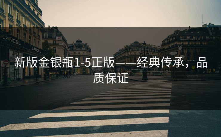 新版金银瓶1-5正版——经典传承，品质保证
