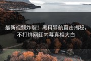 最新视频炸裂！黑料导航直击揭秘，不打烊网红内幕真相大白