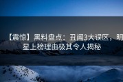【震惊】黑料盘点：丑闻3大误区，明星上榜理由极其令人揭秘