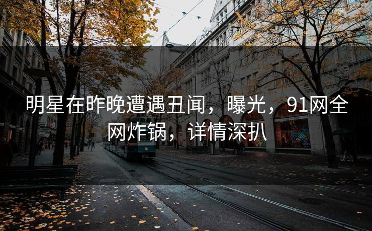 明星在昨晚遭遇丑闻，曝光，91网全网炸锅，详情深扒