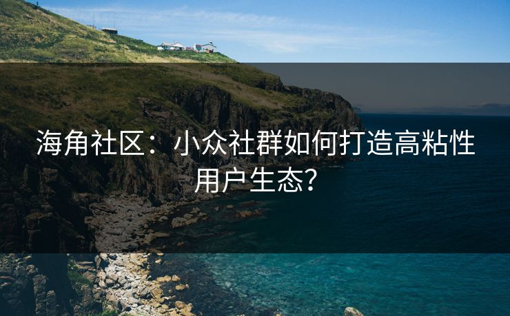 海角社区:小众社群如何打造高粘性用户生态? 海角社区:小众社群如何打造高粘性用户生态?